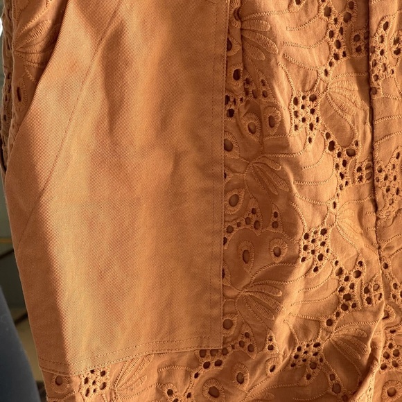 NWT Joie 100% Cotton Lawren Eyelet Tan Shorts - Picture 7 of 8